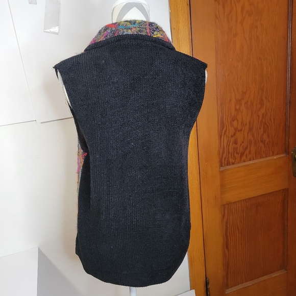 Lisa International Art-to-wear Fiber Texture Sweater jacket vest size Large Zip - Picture 5 of 7